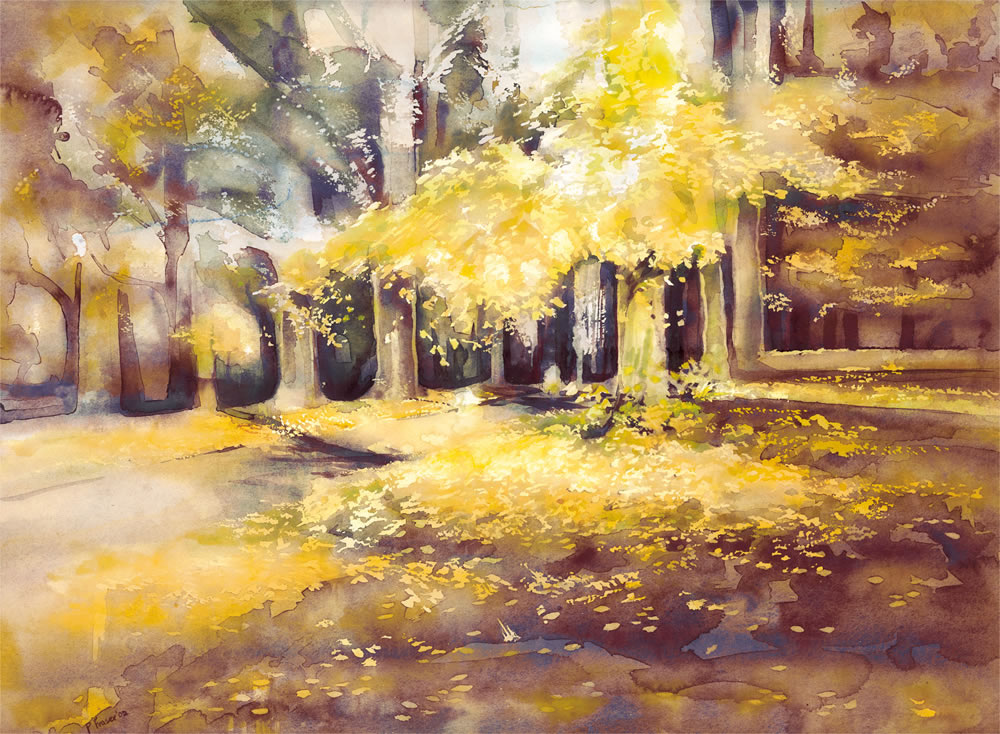 Autumn Gold Watercolour