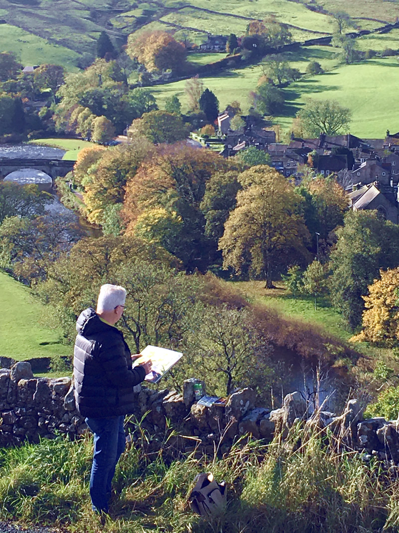 phil watercolour painting in the dales