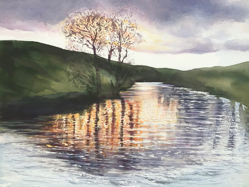 Winter Sunset on the Wharfe (Hebden)